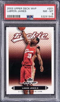 2003-04 Upper Deck MVP #201 LeBron James Rookie Card - PSA NM-MT 8